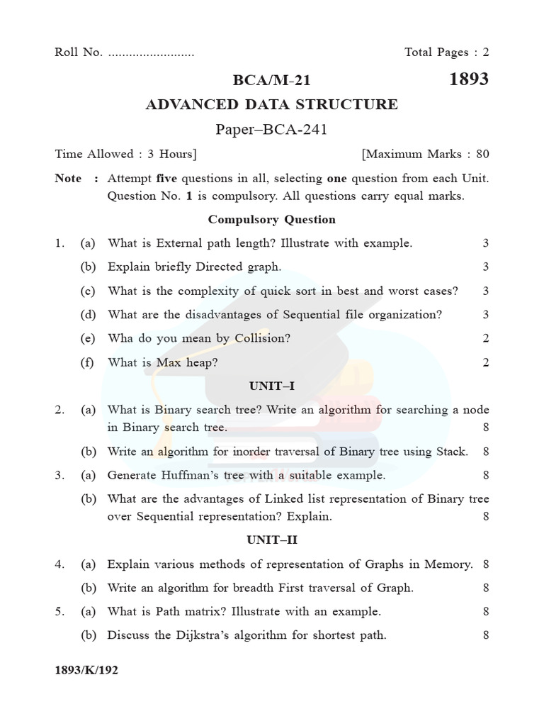 Advanced Data Structure Exam Guide | PDF | Theoretical Computer Science ...