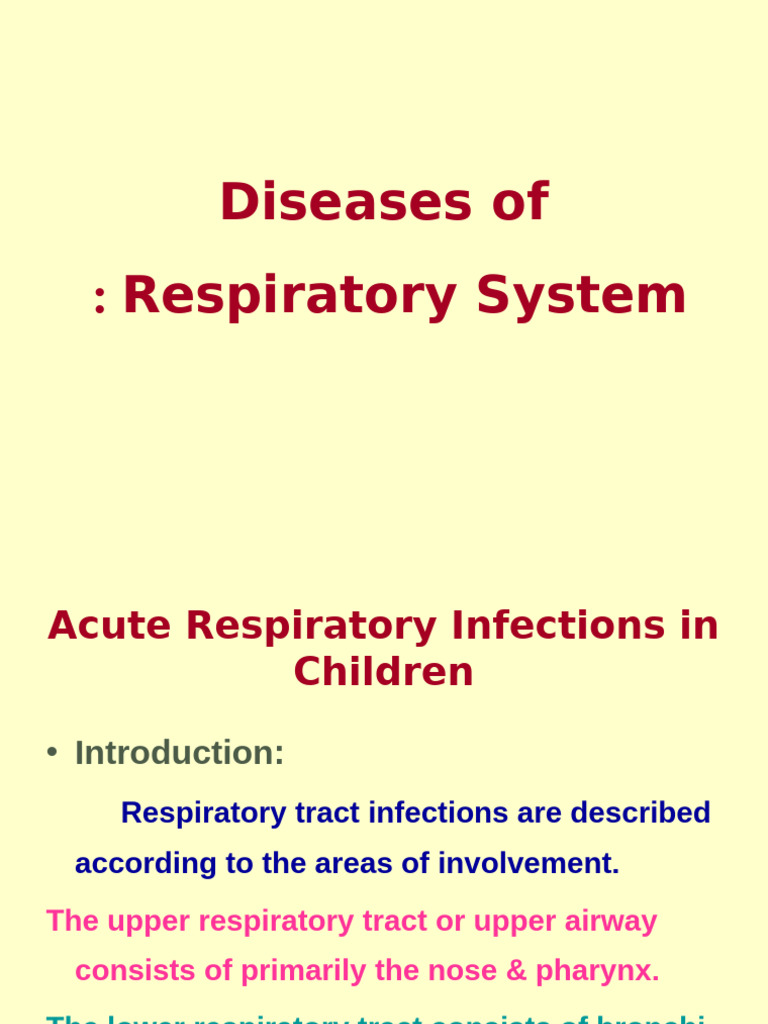 Respiratorty Infections in Children | PDF | Bronchitis | Pneumonia