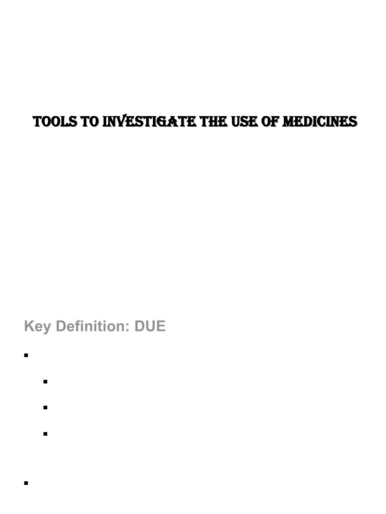 Medicine Use Evaluation Tools Guide | PDF | Medical Prescription | Pharmacy
