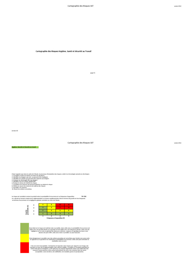 Cartographie des Risques SST 2012 | PDF | Risque | Santé et sécurité au ...