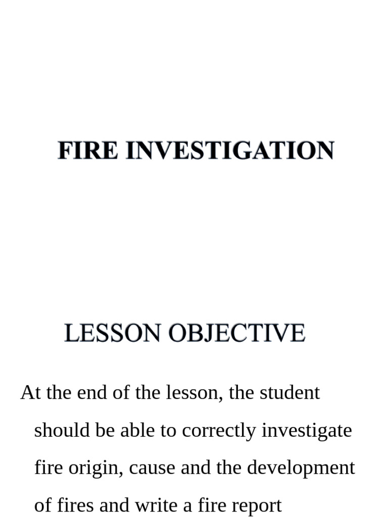 Fire Investigation - Final | PDF
