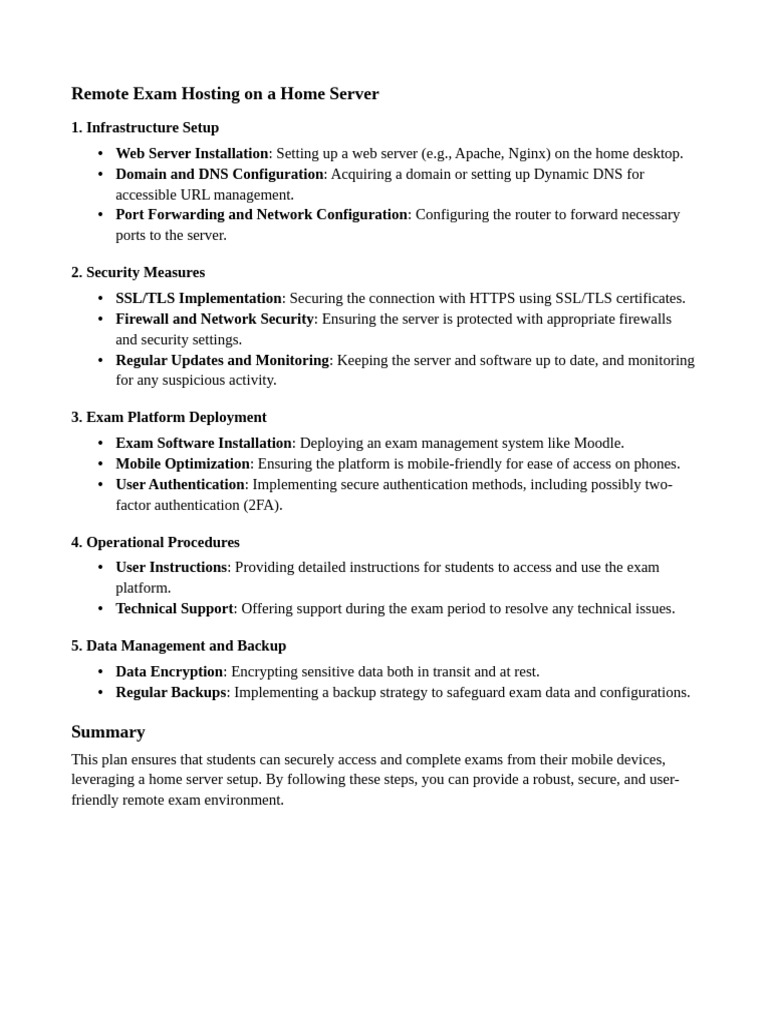 Secure Remote Exam Hosting Guide | PDF