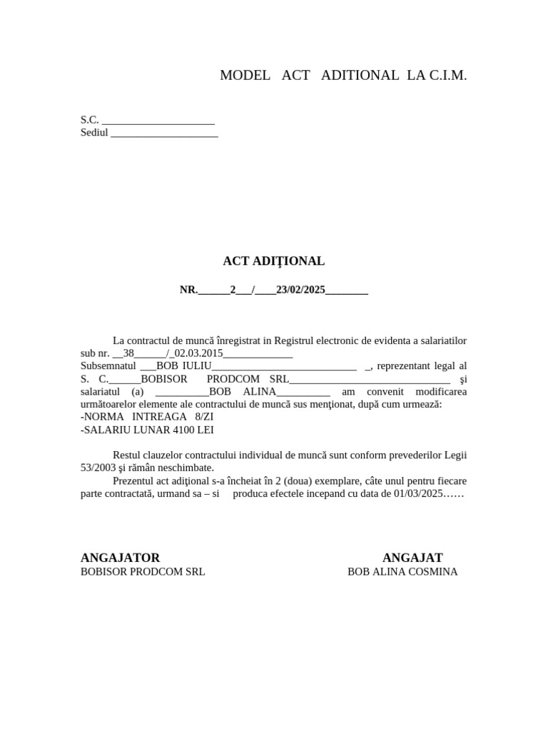 Model Act Aditional La CIM 2021 | PDF