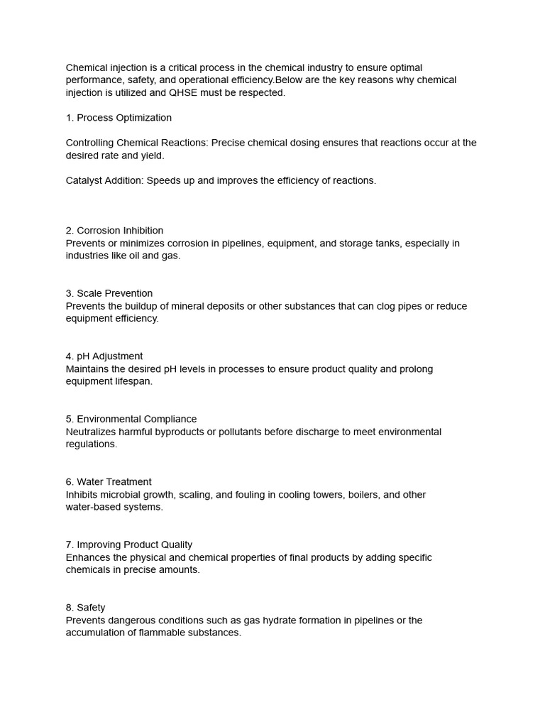 Safe Chemical Injection Practices | PDF | Safety | Injection (Medicine)