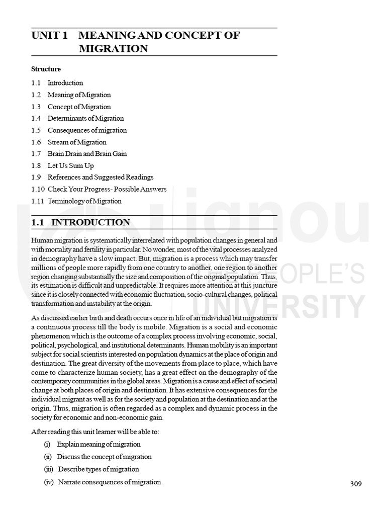 Unit 1 | PDF | Human Migration | Migrant Worker