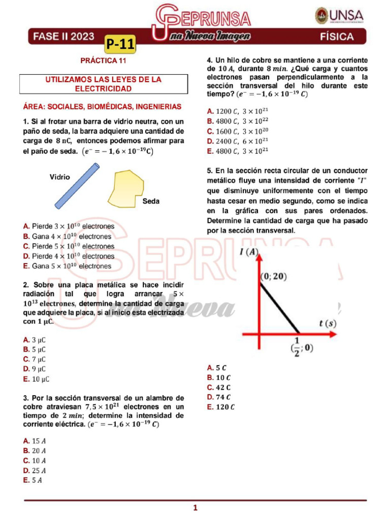 P - 11 Física Ceprunsa 2da Fase | PDF