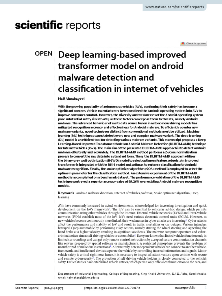 Improved Transformer for Android Malware Detection | PDF | Deep ...