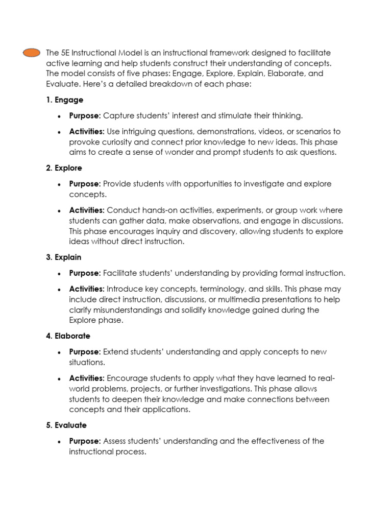 5E and 4As Instructional Models Explained | PDF | Learning | Critical ...
