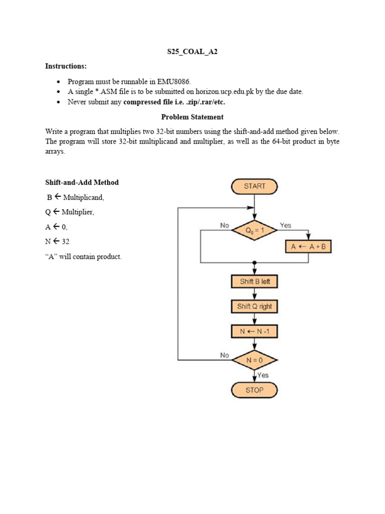 32-bit Multiplication in EMU8086 | PDF