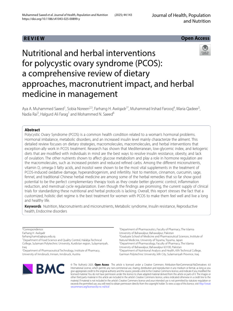 Nutritional Strategies for PCOS Management | PDF | Polycystic Ovary ...
