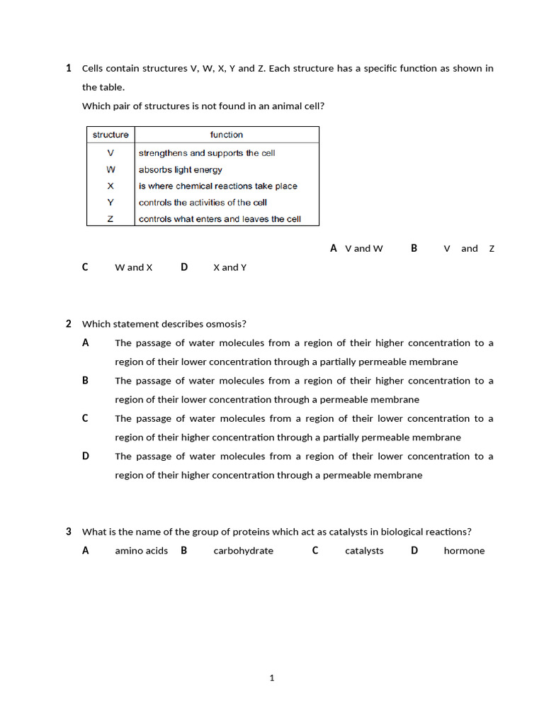 Combined Science Form 2 Study Notes | PDF | Cell Membrane | Density