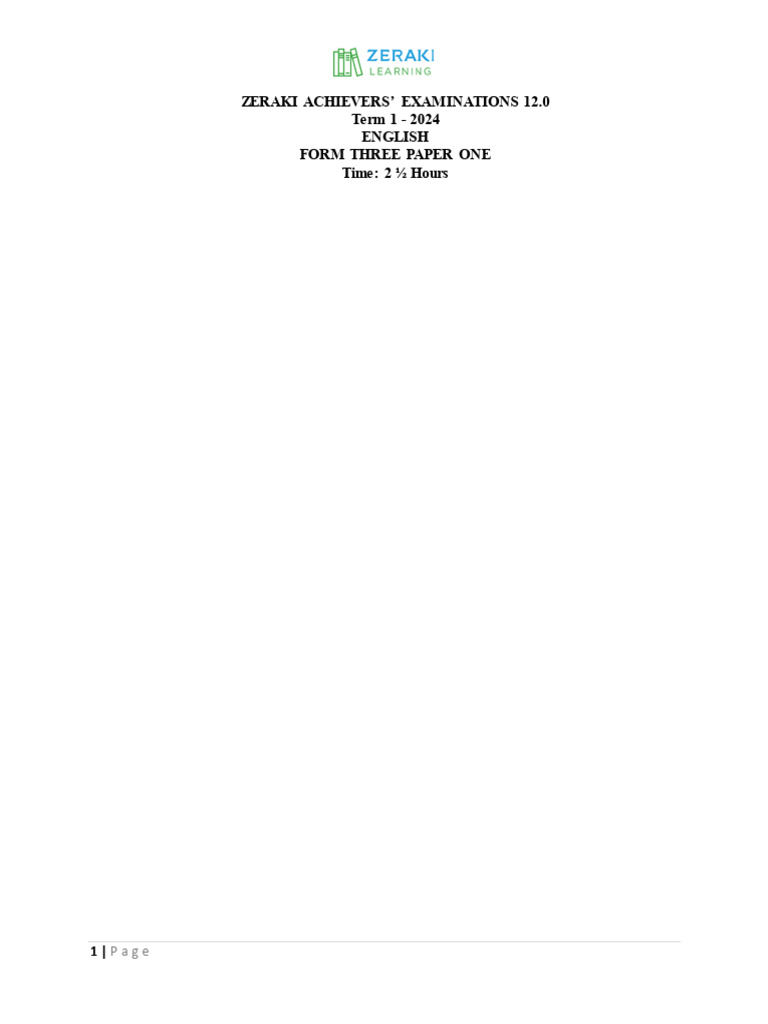 Form Three English Exam Marking Scheme | PDF | Human Communication