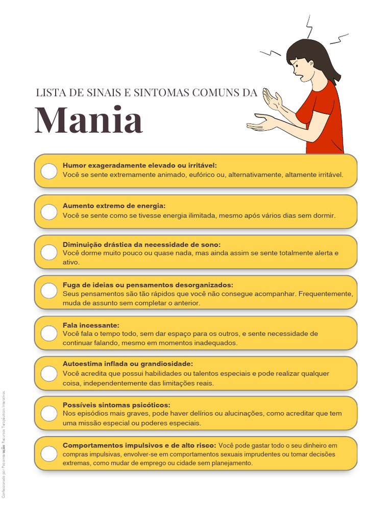 Sintomas de Hipomania e Mania | PDF | Depressão | Mania