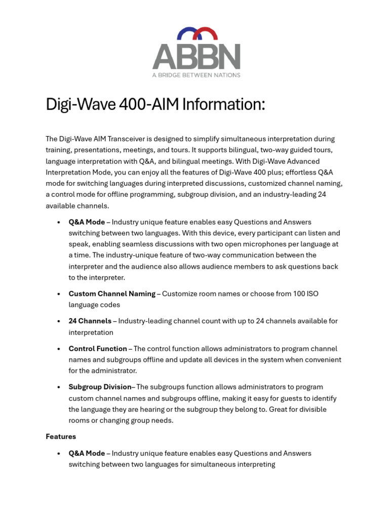 Williams AV Digi-Wave - AIM | PDF
