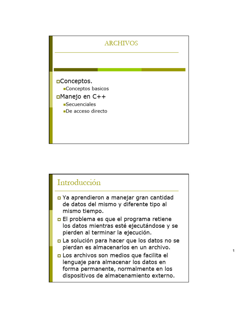 Manejo de Archivos en C++: Guía Completa | PDF | C ++ | Archivo de ...