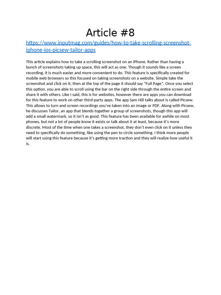 Scrolling Screenshots Made Easy | PDF