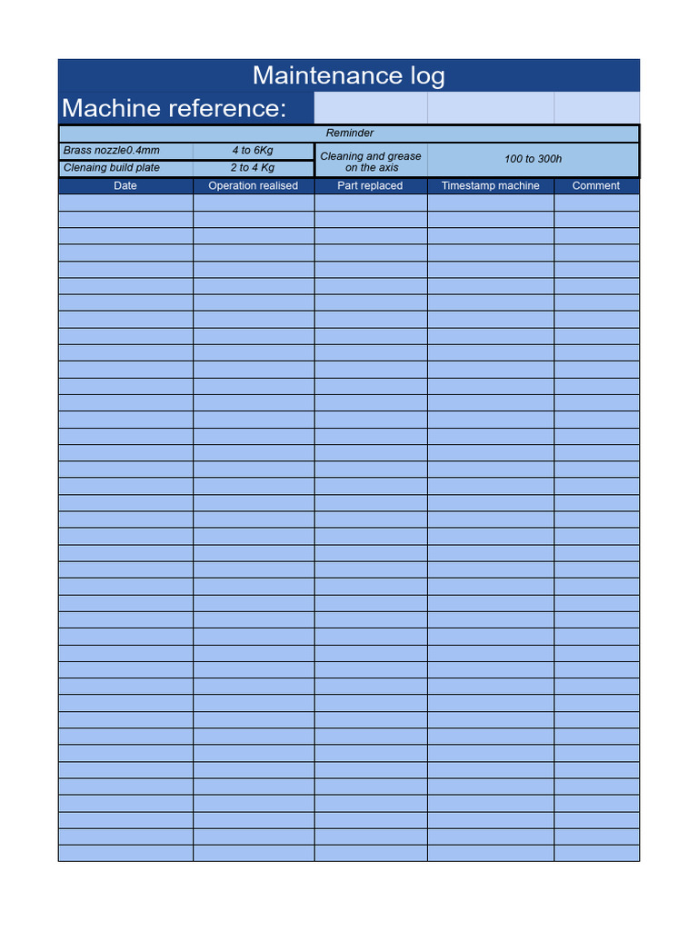 Maintenance Log en | PDF