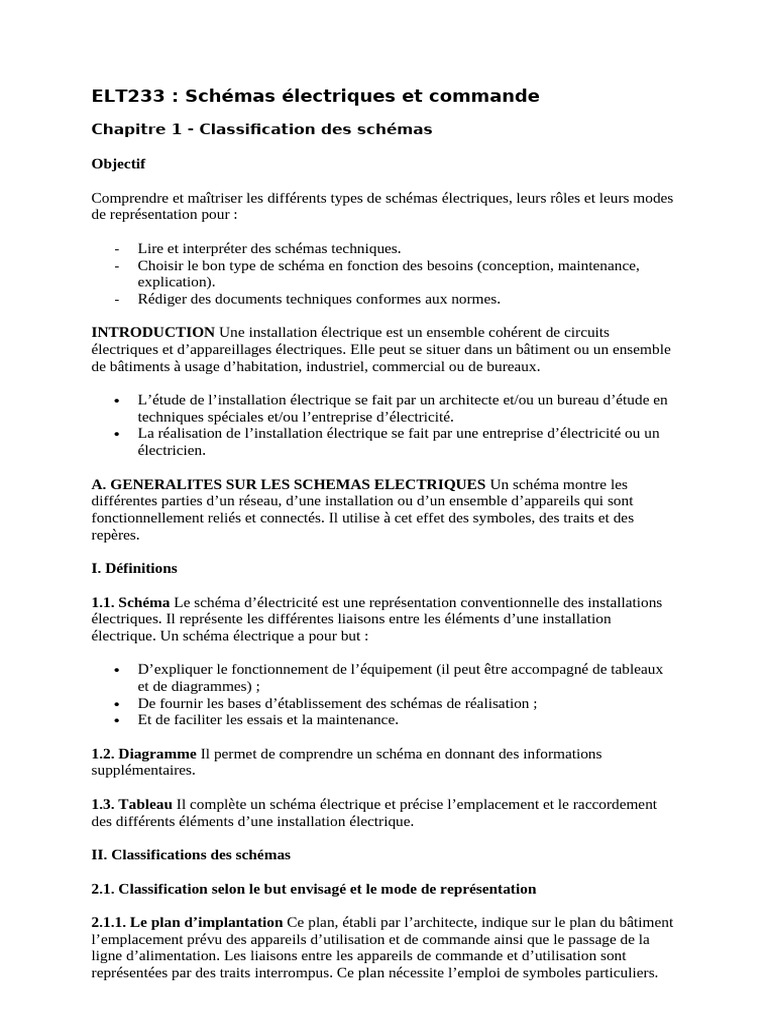 Types de schémas électriques expliqués | PDF | Installation électrique ...