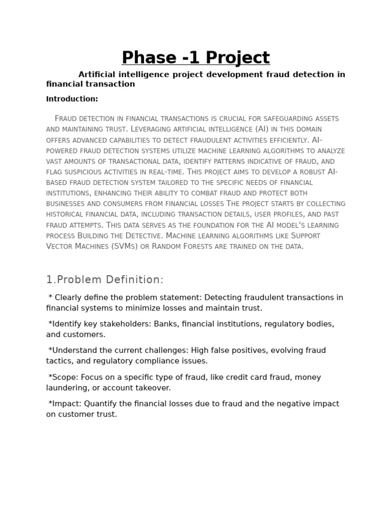 AI-Driven Fraud Detection in Finance | PDF | Artificial Intelligence ...