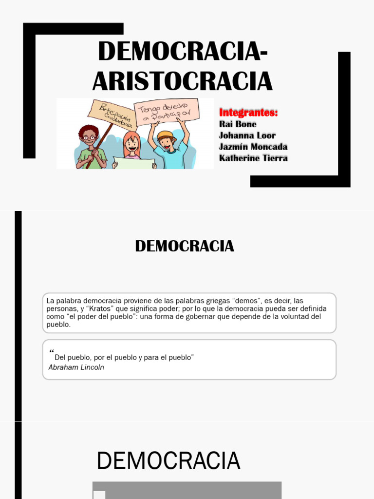 Diferencias entre Democracia y Aristocracia | PDF | Democracia ...