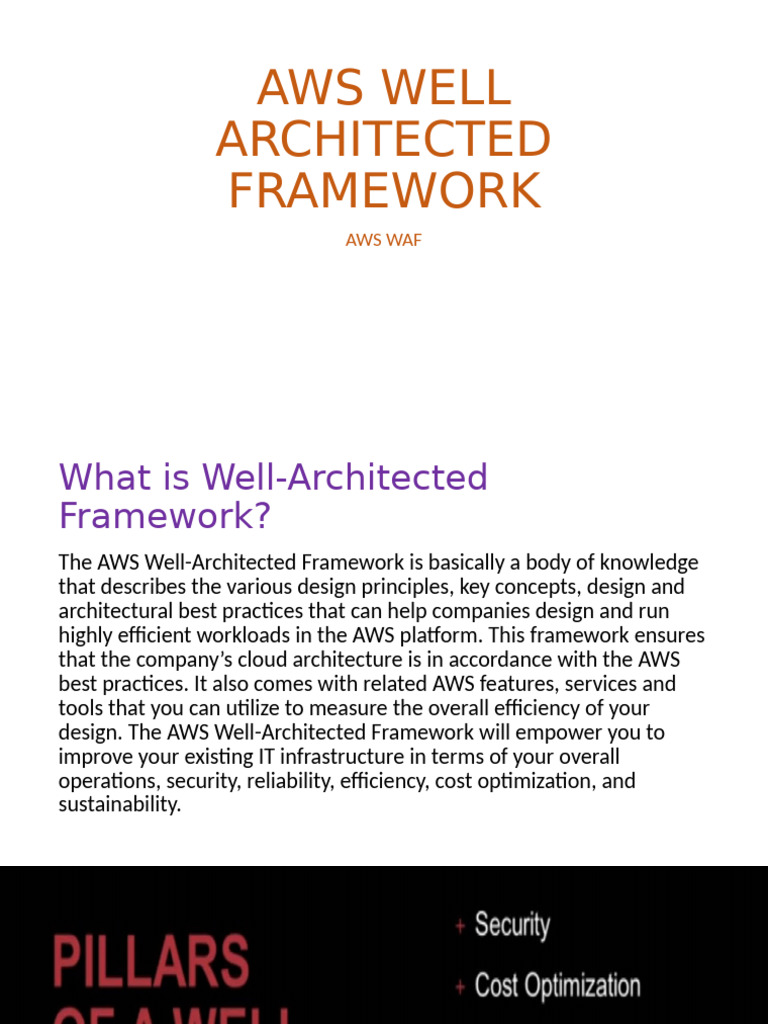 AWS Well-Architected Framework Overview | PDF | Cloud Computing ...