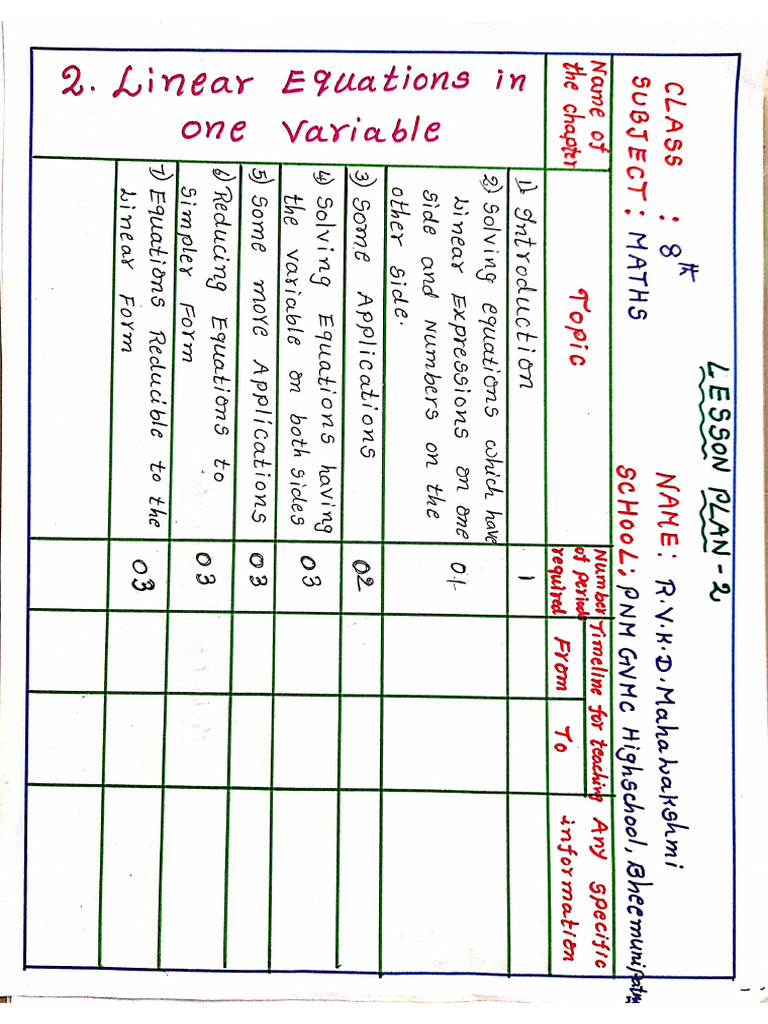 8th-2.linear Equations in One Variable | PDF