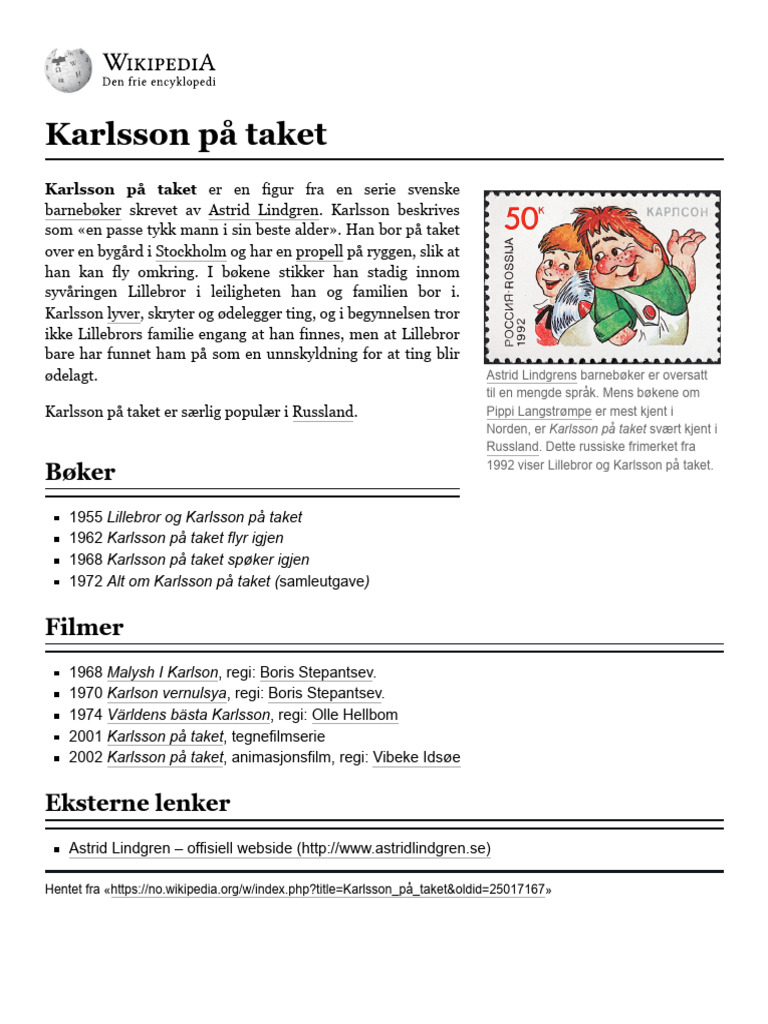 Karlsson På Taket | PDF