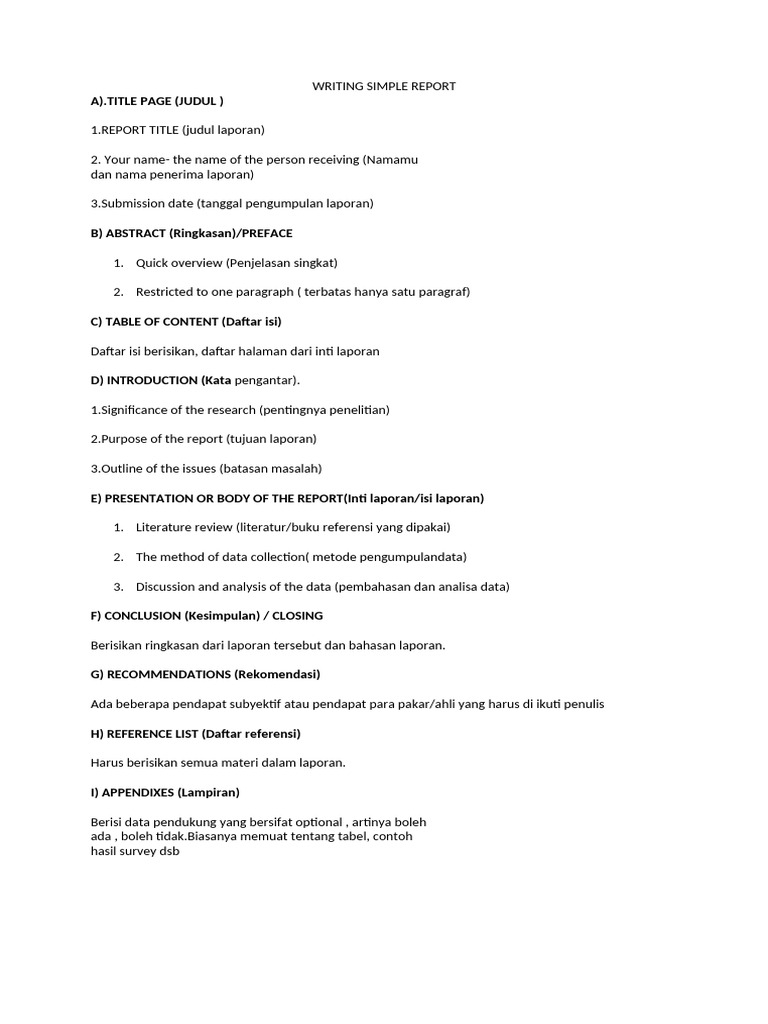 Writing Simple Report | PDF