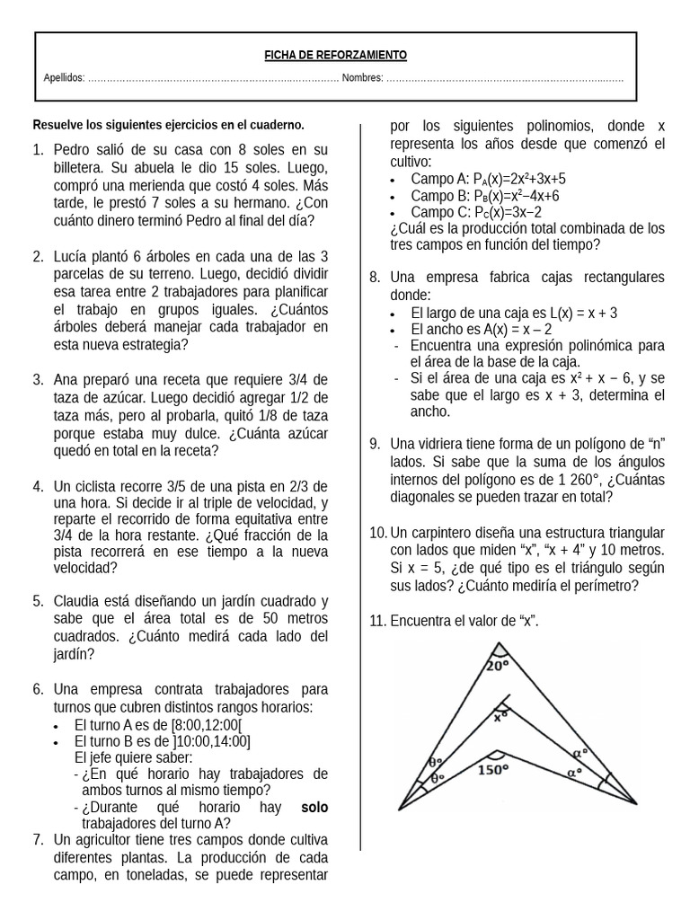 Ejercicios de Matemáticas y Problemas | PDF