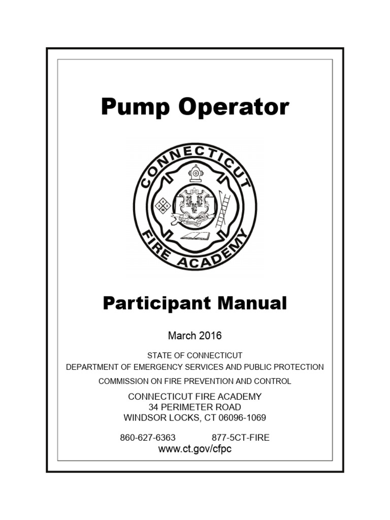 Pump Operator Training Manual | PDF | Brake | Fire Engine