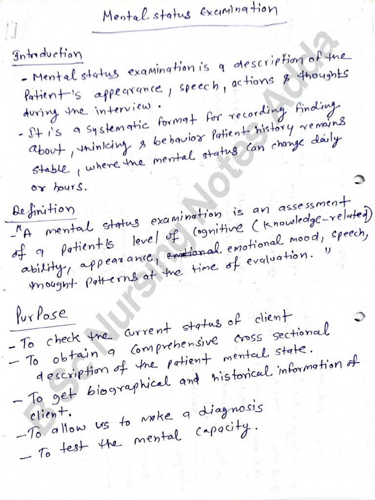 Mental Status Examination PDF | PDF