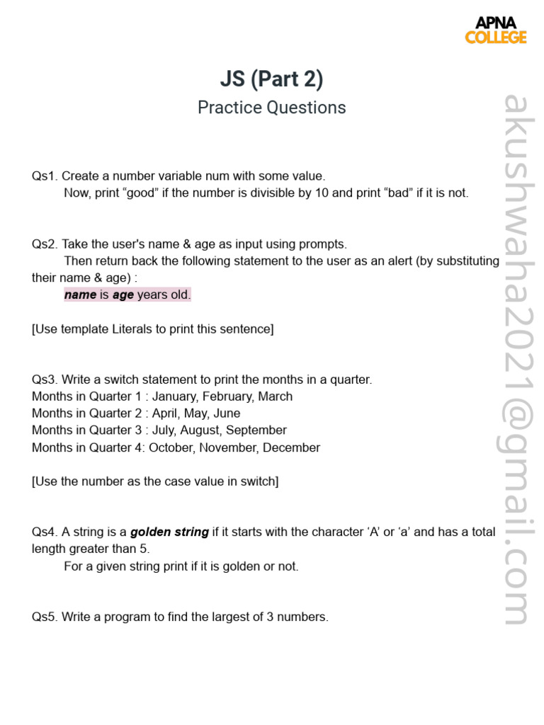 JS Part2 (QS) - 2 | PDF