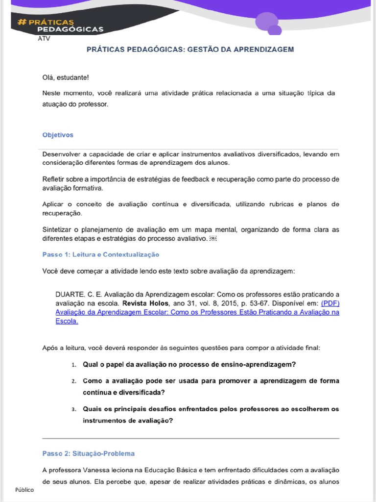 Portfolio Praticas Pedagogicas Gestao Da Aprendizagem | PDF