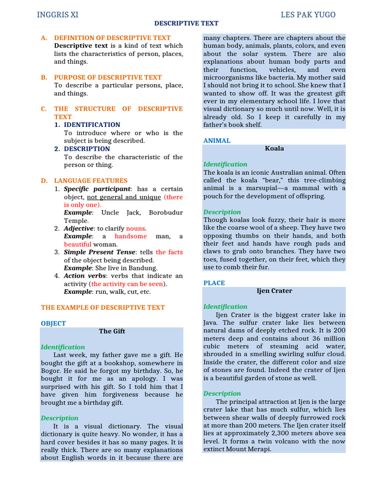 Understanding Descriptive Texts | PDF | Rose