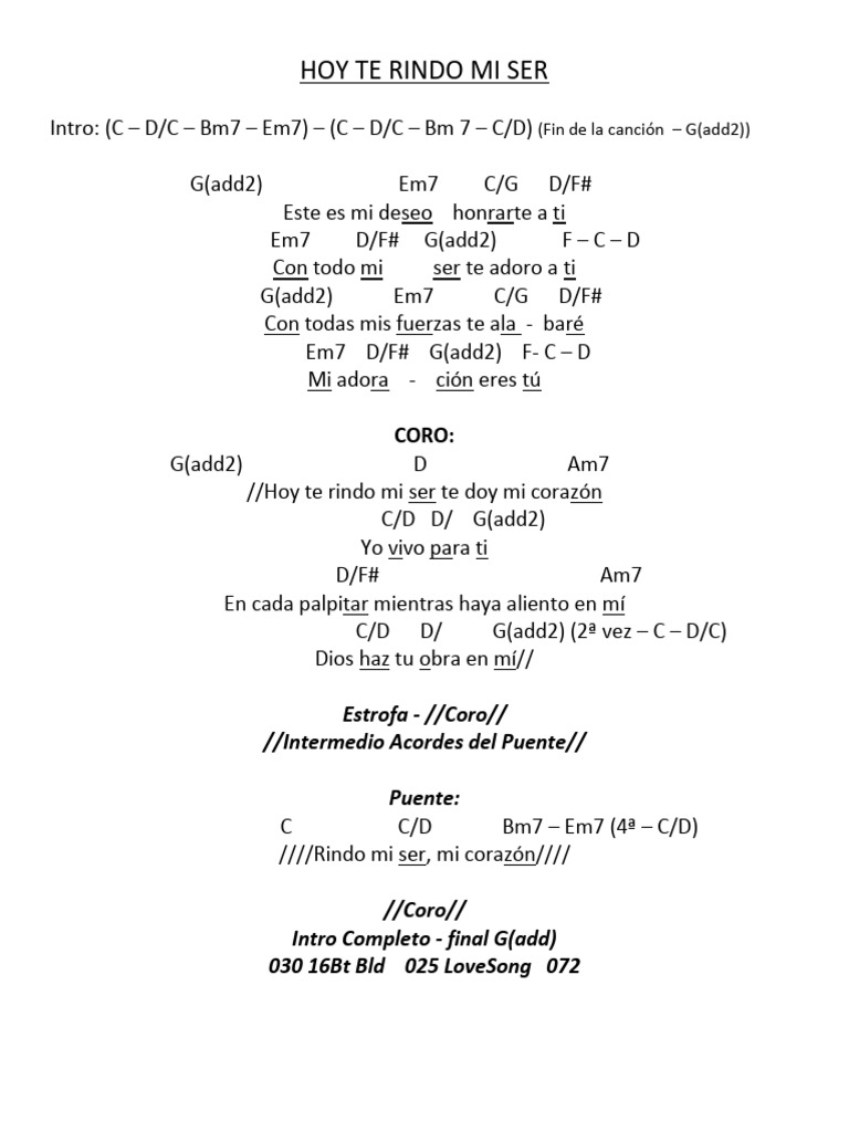 01-HOY TE RINDO MI SER | PDF