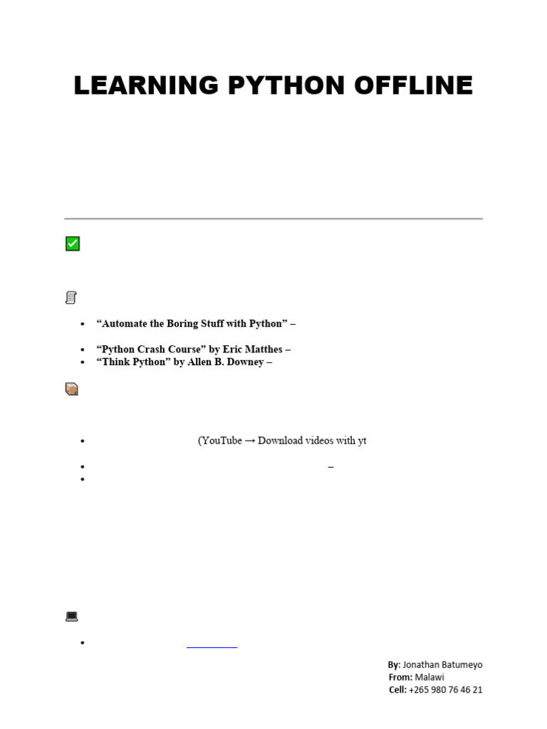 Master Python Offline: A Quick Guide | PDF | Python (Programming ...