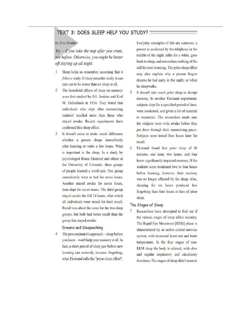 Sleeping | PDF