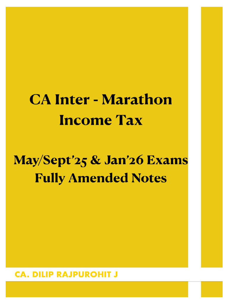 Marathon Notes - Income Tax | PDF