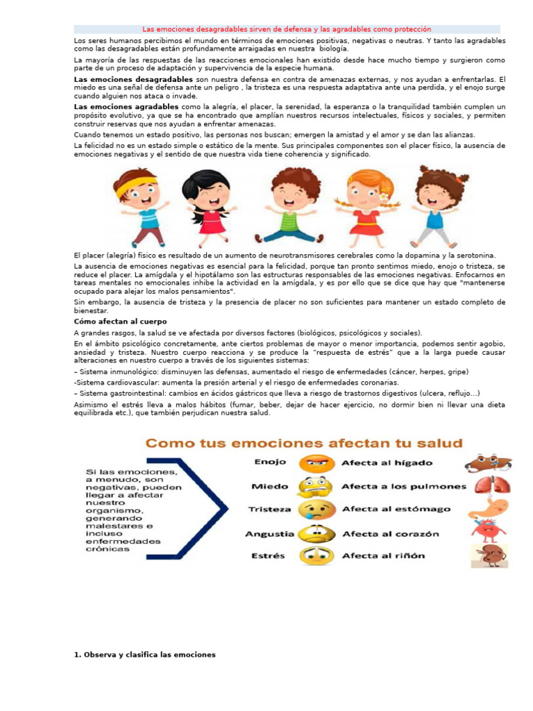 Emociones y su impacto en la salud | PDF | Las emociones | Temor