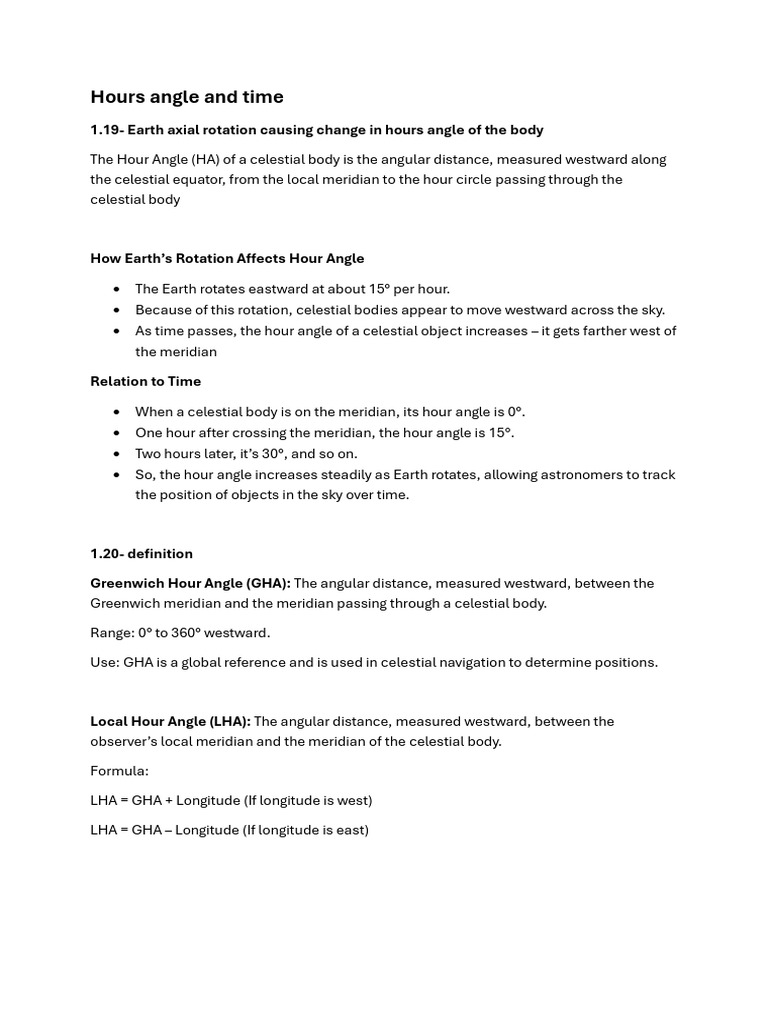 Cel Nav (1.19 To 1.25) | PDF | Longitude | Greenwich Mean Time