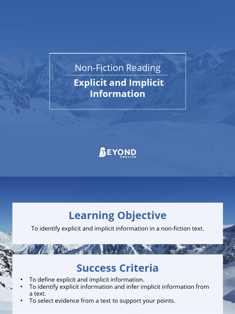 Understanding Explicit vs Implicit Info | PDF | Antarctica