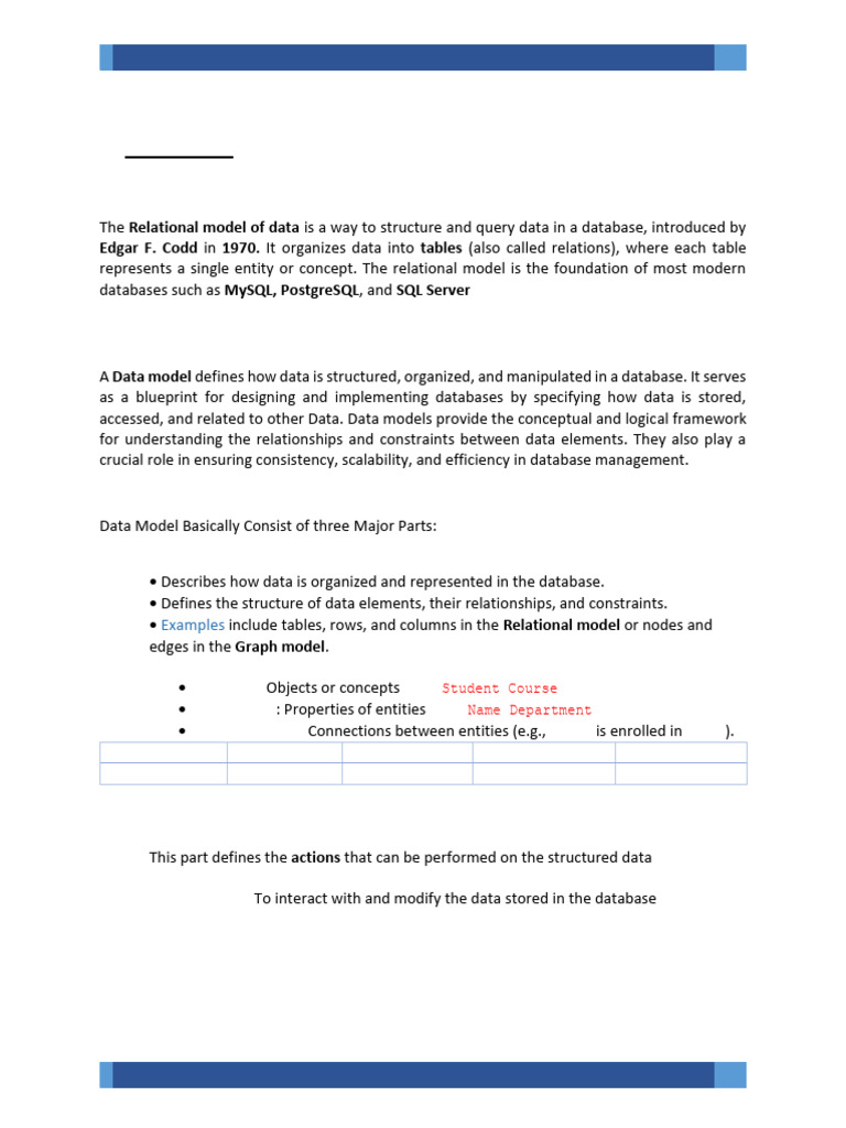 Relational Data Model Overview | PDF | Relational Model | Relational ...