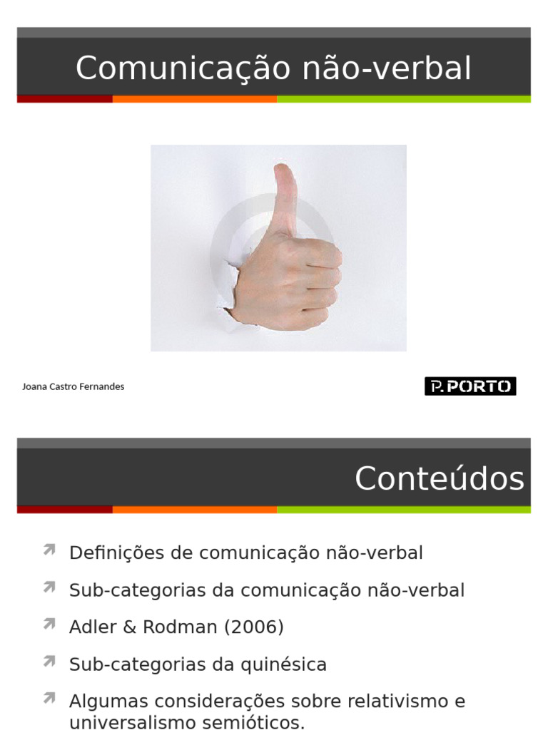 Linguagem Nao Verbal | PDF | Comunicação não verbal | Comunicação