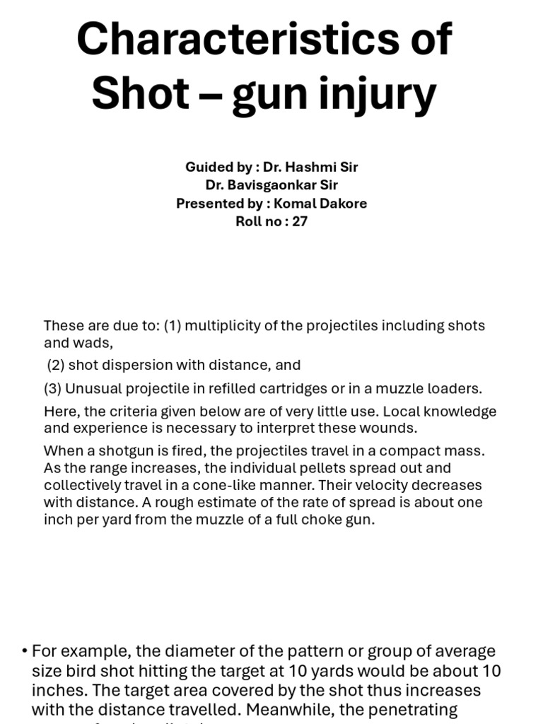 Characteristics of Shotgun Wounds | PDF | Gun Barrel | Shotgun