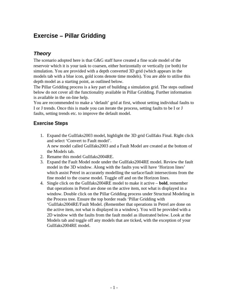 Pillar Gridding Process for Reservoir Simulation | PDF | Applied ...