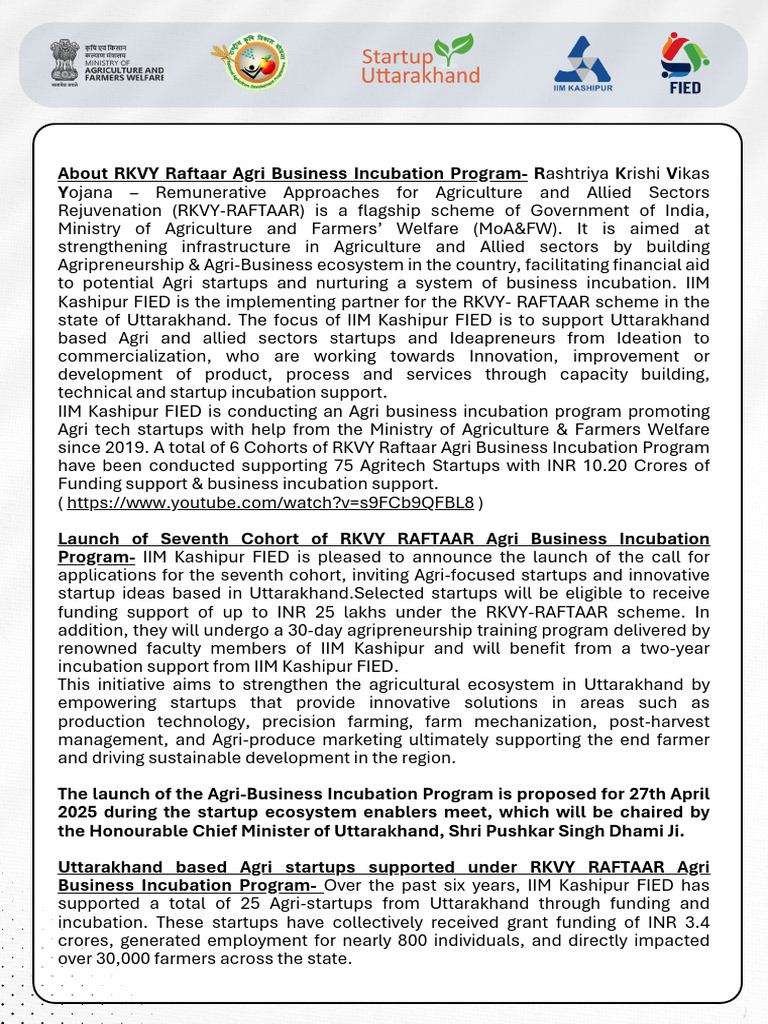 RKVY RAFTAAR RABI-IIM Kashipur FIED | PDF | Hemp | Agriculture
