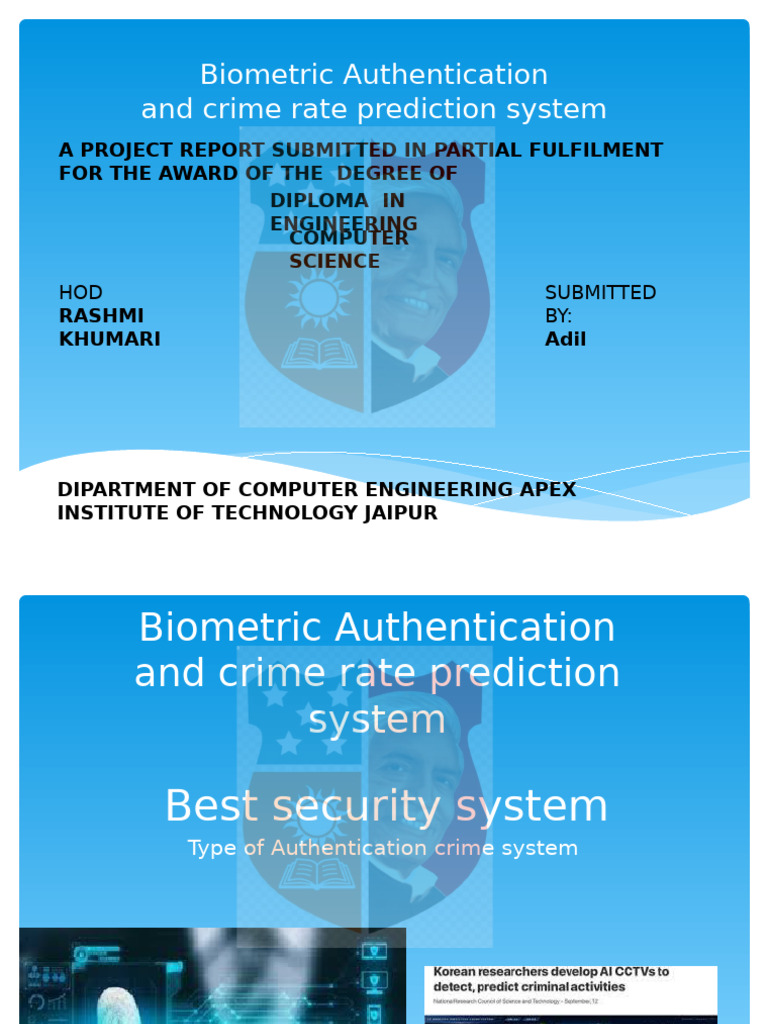 Biometric Authentication & Crime Prediction | PDF | Biometrics ...