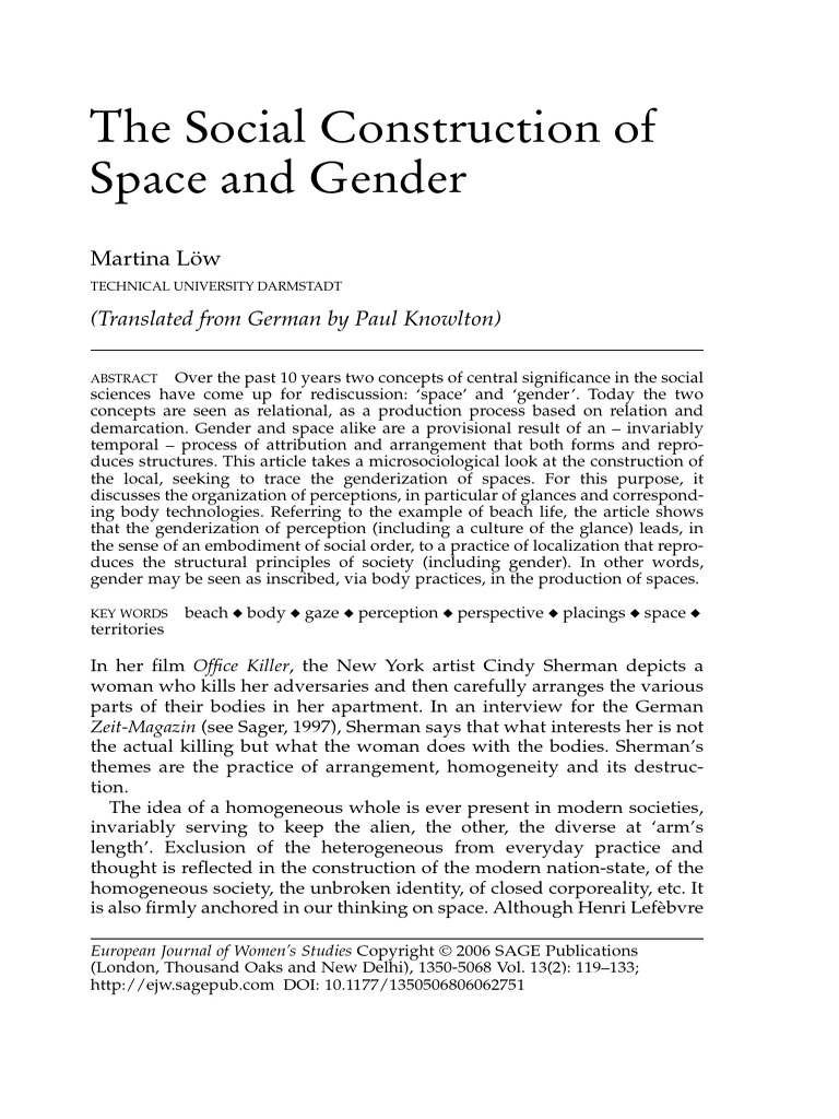 Gendered Spaces: The Beach Experience | PDF | Space | Senses