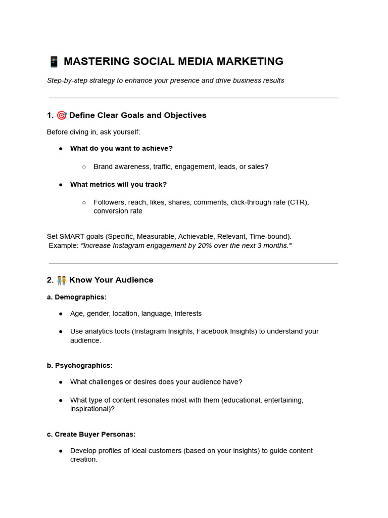 Mastering Social Media Marketing Guide | PDF | Social Media Marketing ...