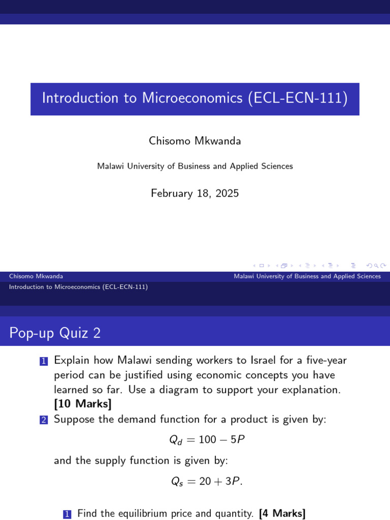 Quiz 2 & Assignment 1 Question | PDF | Microeconomics | Supply And Demand